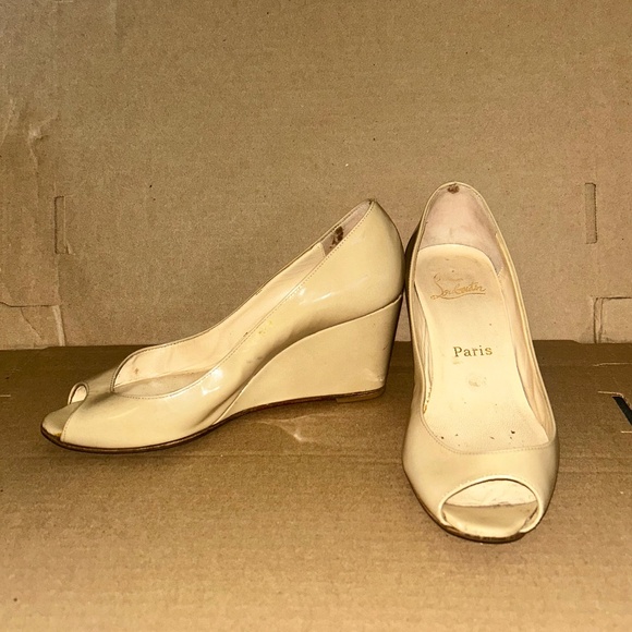 Louboutin RonRon Zeppa 70 Peep Toe Wedges - Picture 1 of 2